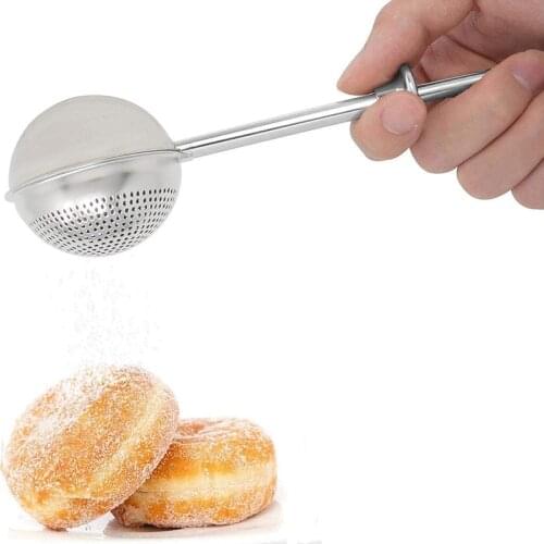 Flour Duster for Baking, Spring Handle One-Handed Operation, Stee Powdered Sugar Shaker Duster, Pick Up and Dust Flour