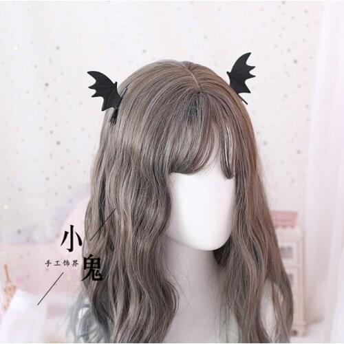 Halloween Little Devil Elves Wing Barrettes Hair Bands Cosplay Animal Ear Hair Bands Black BAT Side Clip Accessories