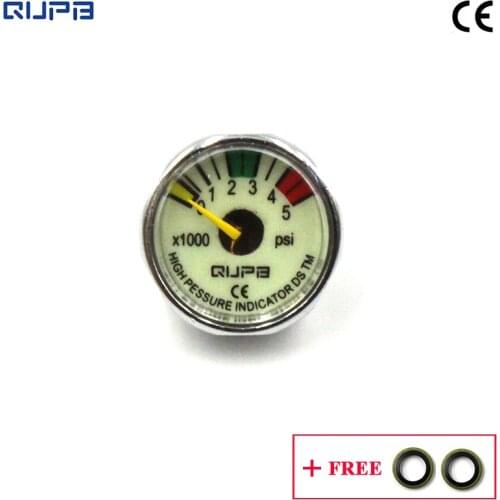 QUPB 1 Inch PCP Paintball Air Pressure Manometre Gauge 5000psi Luminous 1/8 NPT GES004