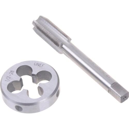 1/2"-28 Tap & Die Set Titanium Coated Right Hand Thread Hand Tap Cutting Tool