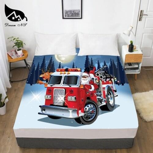 Dream NS Christmas New Year Personal Dress Up Bedroom Home Textile Sheets 3D Print Santa Snowman sheets Bettlaken 1PCS