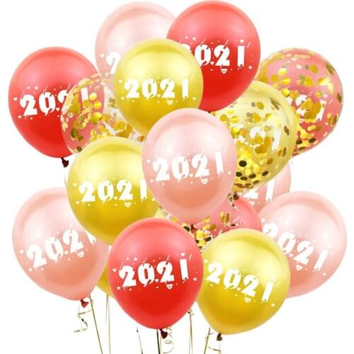 10pcs 12 inch Happy New Year numbers 2021 printed latex balloons New Year theme party decoration balloons