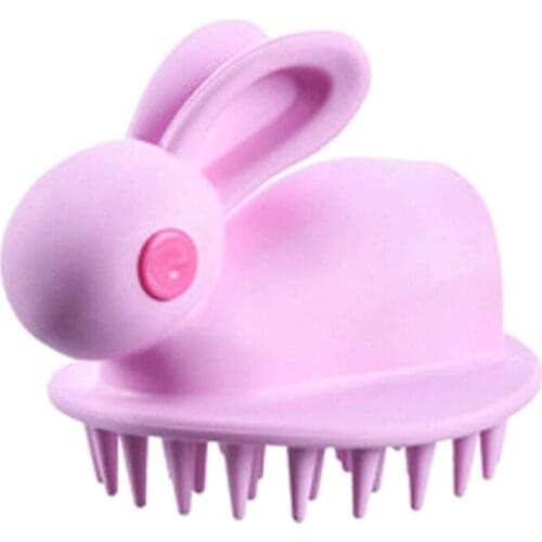 Cute BunnyHead Body Scalp Massage Brush Shampoo Brush Hair Washing Comb Shower Brush Bath SPA Massage Brush Hair Brush