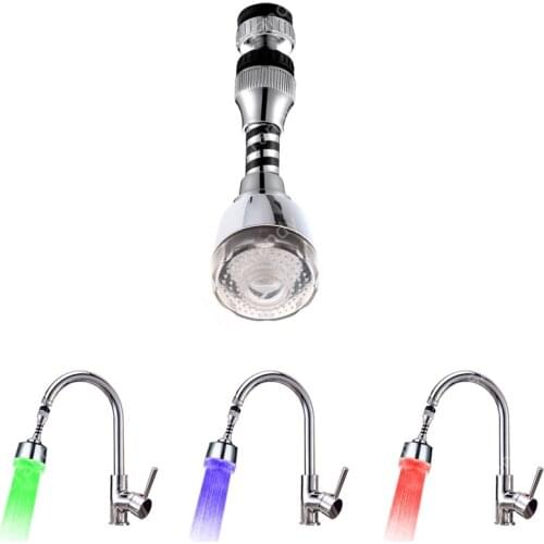 Glow Copper Temperature Sensor Kitchen Faucet Nozzle Colorful LED Light Water Stream Bathroom Faucet Aerator