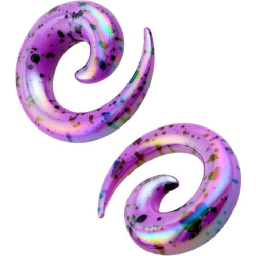 TUMBEELLUWA 1Pc Light Purple Tunnel Ear Stretcher Expander Stretching Plug Snail Jewelry
