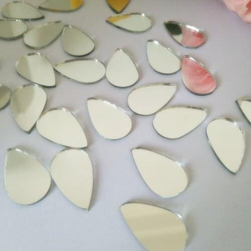 100pcs of Tear Drop Shaped Mirror Mosaic Tile Mosaic Silver Real Mirror Glass