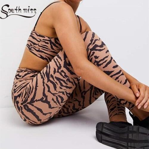 Euro Size Tiger Animal Print Sport Legging Women Premium Sexy High Rise Squat Proof Yoga Tights