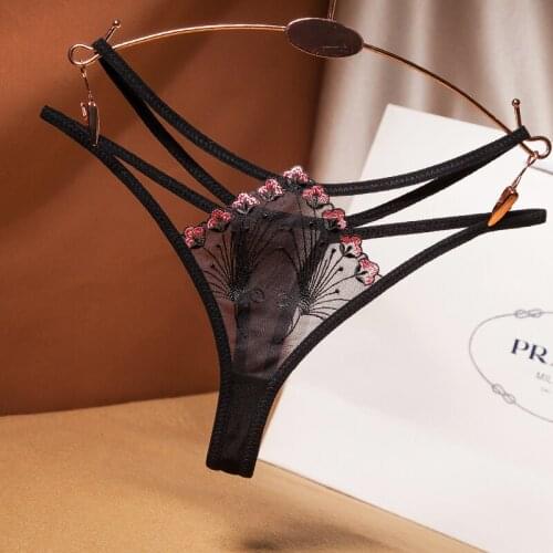 Low Waist Bikini Outfit Women Sexy Sensual Lingerie Lace Female Erotic Underwear Thin Thong Crotchless Breath T Pants For Sex