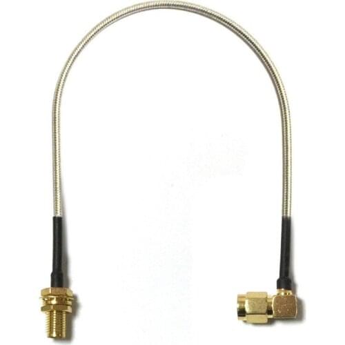 1PC SMA male right angle to SMA female jack nut semi-flexiable cable adapter RG405.086" 20cm 8" wholesale price