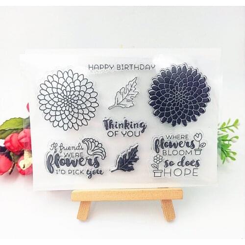 11*16cm Double color flower Transparent Clear Stamps / Silicone Seals Roller Stamp for DIY scrapbooking photo album/Card Making