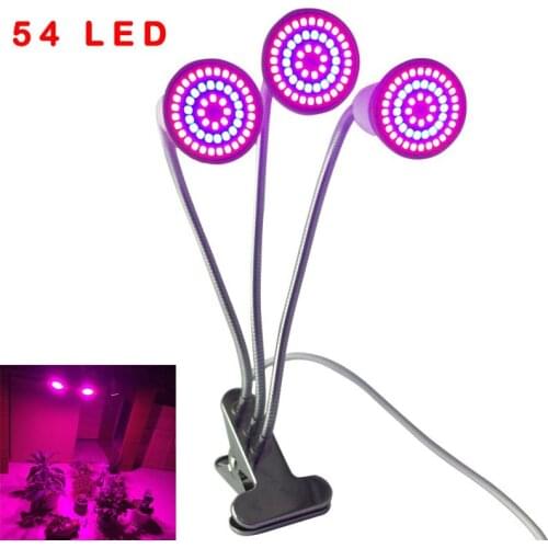 3 Head LED Grow Light 54 LEDs x 3 Growbox Cultivo Hydroponics Growing Light Plant Lamp Flower Greenhouse Indoor