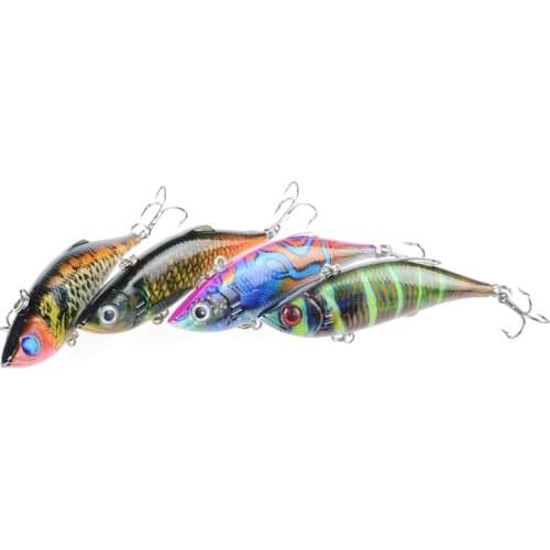 4Pcs/lot Winter fishing Hard Vib Fishing Lure 8cm 11.8g Pesca Hooks Fish Wobbler Artificial Hard Bait Crankbait Carp Fishing