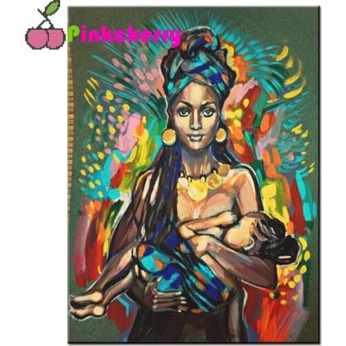 Full Square Round Diamond Painting African Woman DIY Diamond Embroidery Portrait Picture Diamond Mosaic Handmade Gift k1338