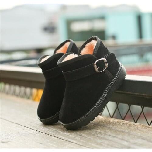 NEW Kids Snow Boots Warm Plush Baby Boys Winter Shoes Girls Ankle Boots School Flat Non-slip Children Boots All Size 21-38