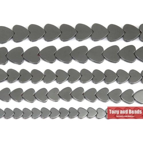 Natural Stone No Magnetic Heart Shape Black Hematite Beads 6x6 8x8 10x10MM 15" Per Strand Pick Size