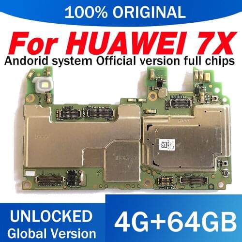 For HUAWEI 7X Motherboard BND-L21-64G-4G 100% Original Replaced Clean Mainboard EMUI Logic Board Android OS With Full Chip