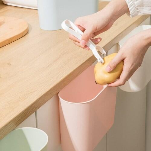 Cabinet Door Small Plastic Basket Hanging Trash Can Plastic Basket Installation Simple Bedroom Office Desktop Editing Trash Can