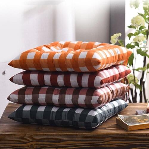Plaid Soft Warm Cotton Chair Seat Cushion Pad Office Bar Sofa Pillow Home Decor Comfortable High Quality Sofa Pillow Decoration