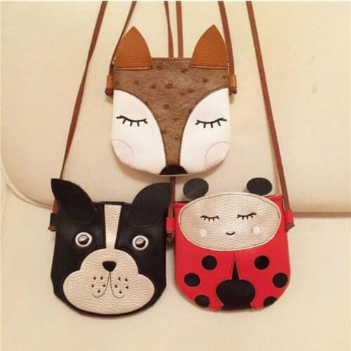 Girls PU Coin Purse Bag Wallet Kids Dog One Shoulder Bag Small Coin Purse Change Wallet Kids Bag Baby Wallet