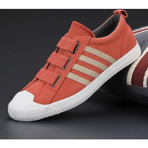 Red Spring Summer Men Canvas Sneakers Lovers Sports Flat Dress Flats Casual Male Zipper Black Blue Breathable Walking Footwear