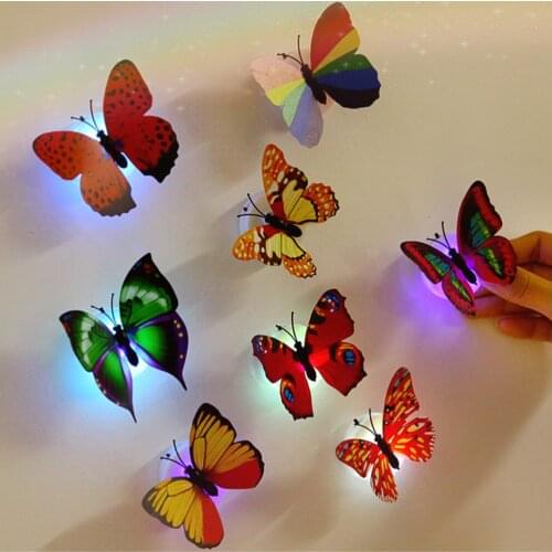 Color Changing Cute Butterfly Halloween LED Night Light Home Room Desk Wall Christmas Decor Party Supplies