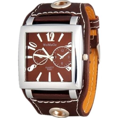 Fashion WoMaGe Brand Watch Women Wristwatches Square Big Dial Quartz Clock Casual Number Student PU Leather Strips Hours Watches