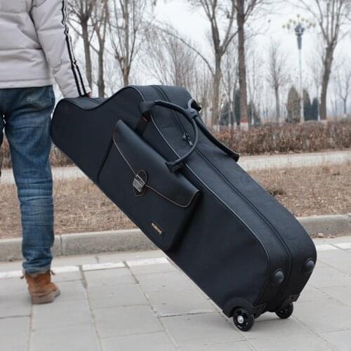 Fashion Baritone Saxophone case bag Waterproof shockproof single portable box Wind instrument Roller case parts