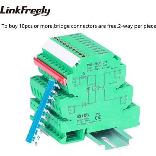 MRC-25D61C24 10pcs 24VDC Coil 1NO Intermidiate Electromagnetic Relay Board Module 6A 250VAC/DC Load Interface Relays