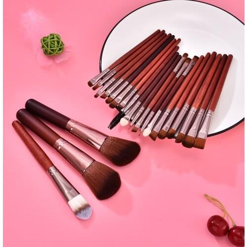 22 Pcs Beauty Makeup Brush Sets Professional Wood Handle Cosmetics Brushes Eyebrow Powder Foundation Blending Make Up Tools Kit