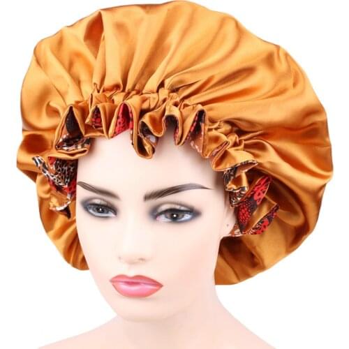 Extra Large Sleep Cap African Print Fabric Ankara Hair Bonnet Satin Lined Ladies Turban