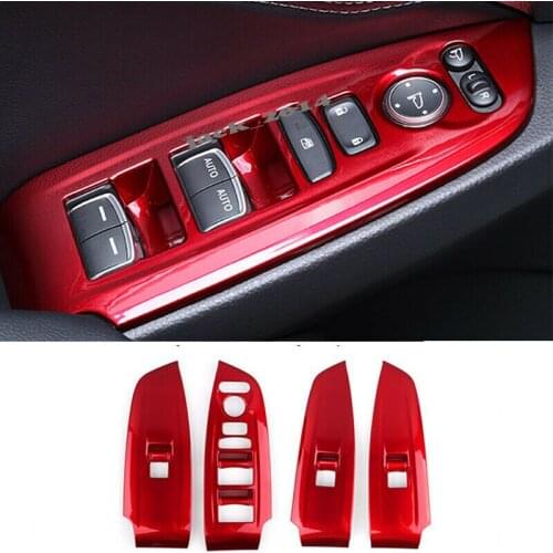 ABS red Style Window Lift Switch Button Panel 1pcs For HONDA ACCORD 2018 10th