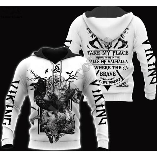 PLstar Cosmos Vikings Tattoo Warrior Viking God Odin Symbol NewFashion Tracksuit Harajuku 3DPrint Men/Women Pullover Hoodies V17