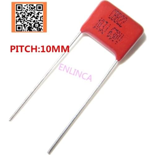 10pcs 630V 1NF 102J 2.2NF 222J 10NF 103J 22NF 223J PITCH 10MM 630V Pitch 10mm 5% DIP CBB Polypropylene film capacitor