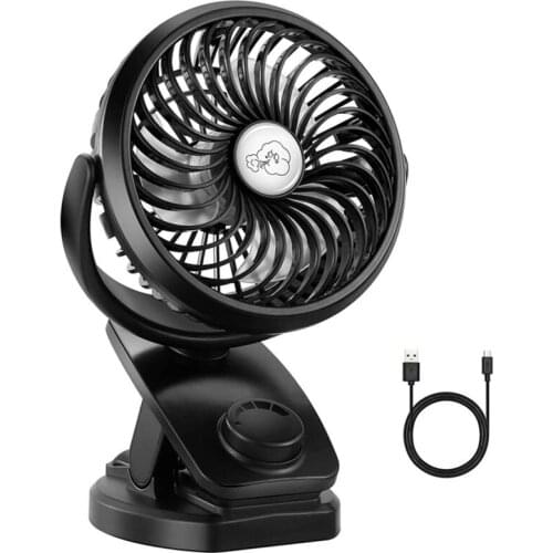 Mini Portable Personal Fan USB Rechargeable Battery 5000mAh Operated Clip On Desk For Baby Stroller Car Gym Office Outdoor