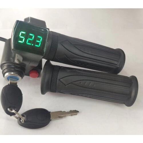 Twist Throttle+Voltmeter/Display 12-99v+Multifunction Switch+Lock/Key Accelerator Electric Bike Handlebar TRICYCLE Scooter Parts