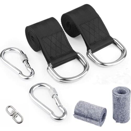 Swivel Buckle 2 10 FT Tree Swing Straps 2646LBS Locking Carabiners 1000D Nylon Environmental Protection Swivel Buckle