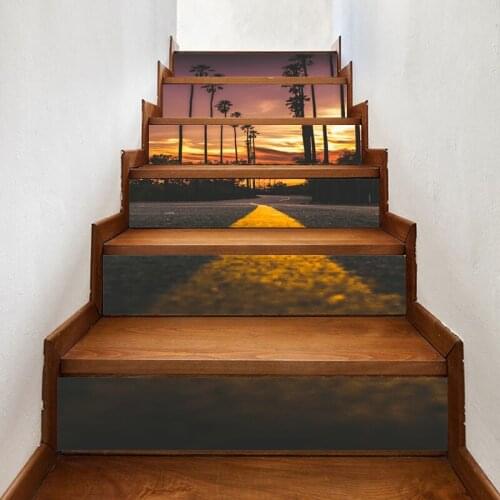 PVC Mural Paper Print Beautiful View Road Renew Picture Self Adhesive Waterproof Stair Stickers Home Decor Wallpaper For Bedroom