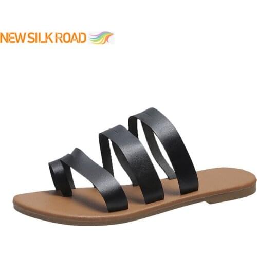 Retro British Rome Women Slipper Sandal Flats Summer Shoes Zapatillas Casa Mujer Sapato Feminino Femme Sandales Madame Chaussure