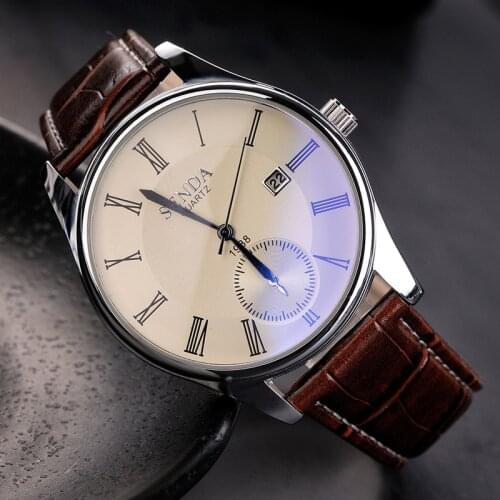 Luxury Brand Mens Watch Leather Casual Fashion Quartz Watch Mens Sports Waterproof Watch