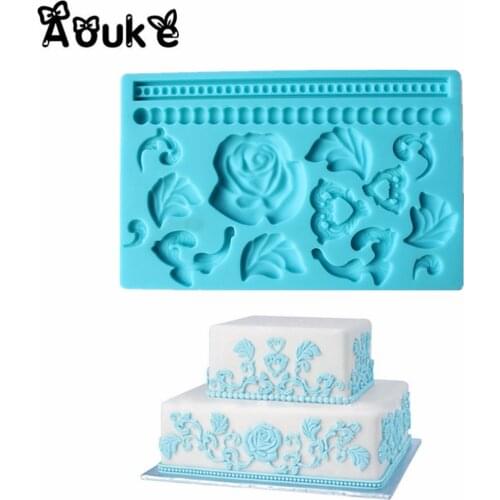 3D Flower Printed Shape Embossed Silicone Mold Cupcake Fondant Molds Chocolate Pastry Mould DIY Cake Decoration Baking Tools