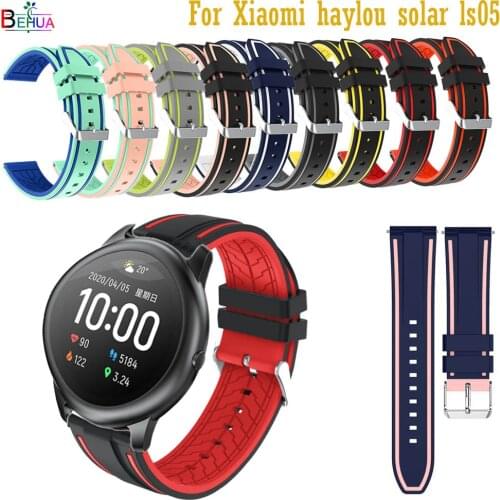 BEHUA 22mm watchband For Xiaomi haylou solar ls05 / For Huami Amazfit GTR 47mm smart watch strap silicone wristband bracelet