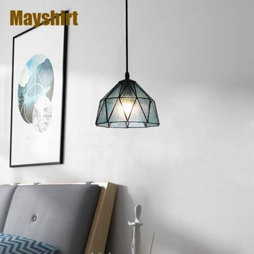 Nordic Vintage Stained Glass Pendant Lights Home Decor Living Room Bedroom Kitchen Hanging Lamps Bar Dining Room Light Fixtures
