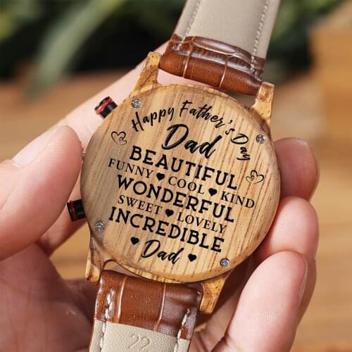 THE BEST FATHER IN THE WORLD - TO MY DAD ENGRAVED WATERPROOF SPORTS LUXURY WATCH