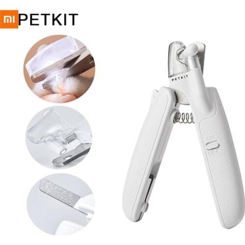 Xiaomi Pet Led Lighting Nail Clipper Cat Dogs Safety Cutter Anti Splash Trimmer Pets Toe Claw Automatic Rebound Clippers Scissor