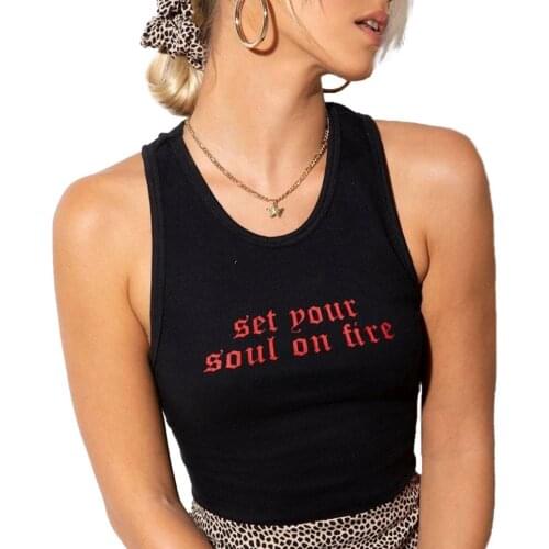 Womens Summer Sports Sleeveless Round Collar Tops Girls Contrast Color Letter Printing Vest Casual Tight Bare Midriff Clothing
