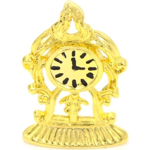 1:12 Dollhouse Miniature Metal Vintage Clock Simulation Bell Furniture for Doll Home Decoration