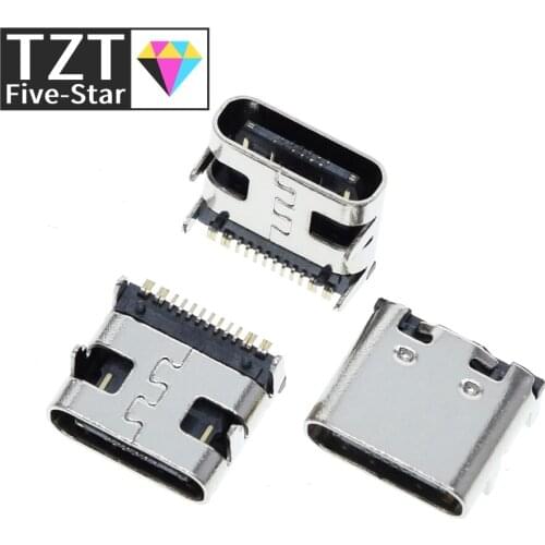 10pcs/lot Type C 16Pin USB SMT Socket Connector USB 3.1 Type-C Female Placement SMD DIP For PCB design DIY high current charging