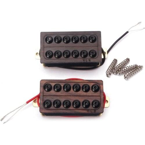 2Pcs Wood Metal Electric Guitar Humbucker Double Coil Neck Bridge Pickups Set