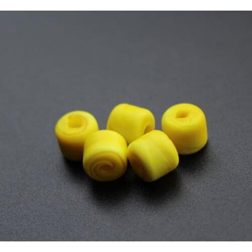 30Pieces /lot 8mm*6mm Handmade Lampwork glass beads Pipe beads Yellow color for jewelry &DIY