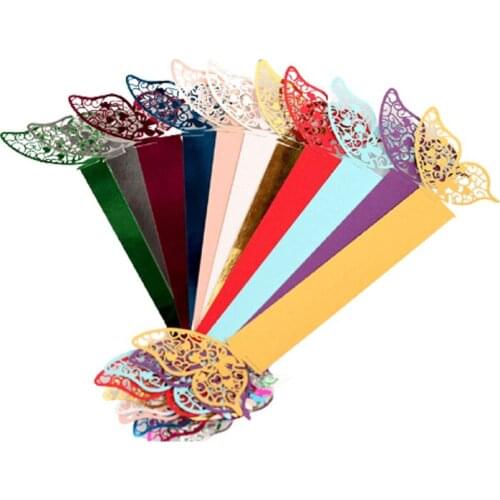 50PCS Butterfly Laser Cut Paper Napkin Ring Holders Love Heart Napkin Buckle Wedding Xmas Banquet Dinner Home Party Table Decor
